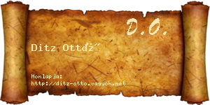 Ditz Ottó névjegykártya